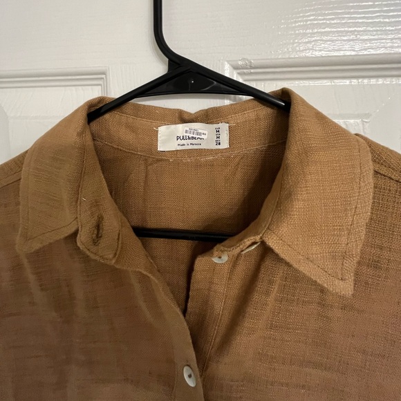 Linen Brown Romper. M. Barely worn. - Picture 3 of 3